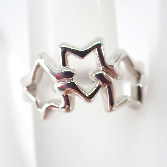 Tiffany & Co 925 Triple Star Ring No 9 j111-85 - Picture 5 of 9